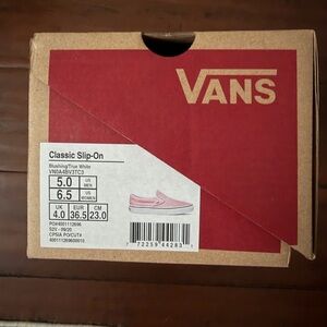 NEVER WORN:  Vans Slip-On Shoes - Pink (Blushing) and White
